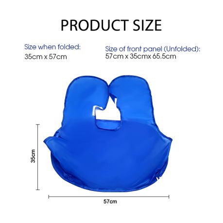 Beard Bib Apron with Shoulder Coverage - Blue
