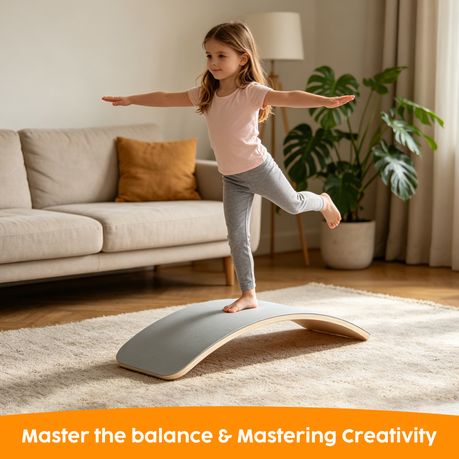 Wooden Wobble Balance Board Kids Exercise Indoor Activity Yoga