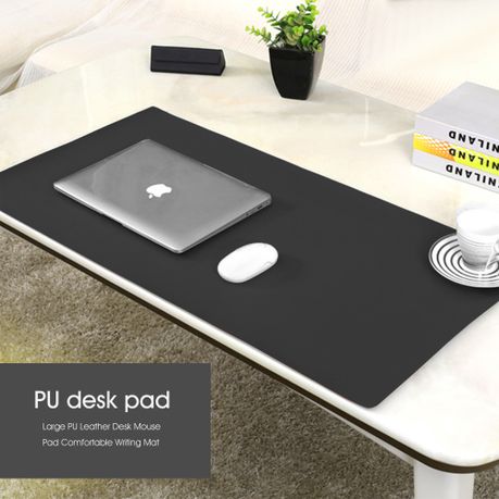 Leather Desk Pad Large Portable Desk Mat - Charcoal