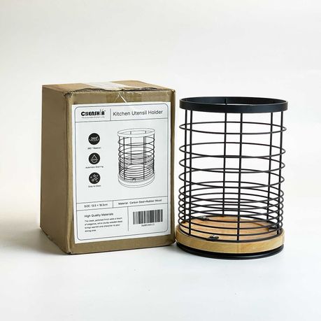 Chenshia Rotating Kitchen Utensil Holder Large Countertop Caddy