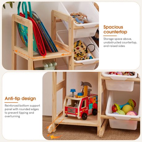 Children's Toy Rack - Pine Wood