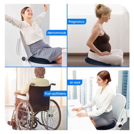 Ergonomic Memory Foam Donut Seat Cushion - Tailbone Pressure Relief