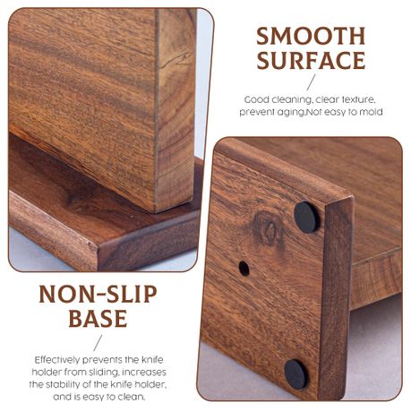 Acacia Wood Double-Sided Magnetic Knife Block