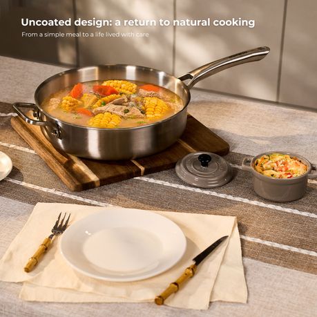 304 Stainless-Steel Deep-Frying Pan with Lid