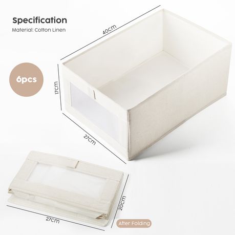 Foldable Closet Storage Boxes – 6 Pack