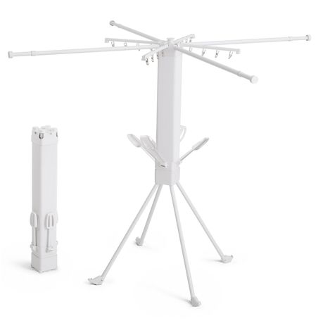 White Extendable Clothes Drying Rack