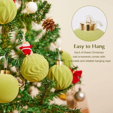 Chenshia 12Pc Velvet Pendant Decor Ball Shatterproof Ball Ornament Set