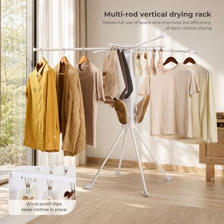 White Extendable Clothes Drying Rack