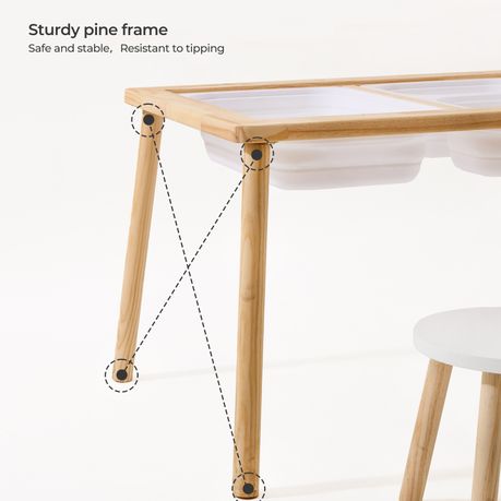 Wooden Kids Sensory Activity Table Set