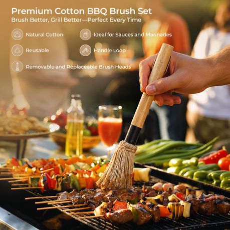 Braai Basting Brush Set with 6 Replacement Heads