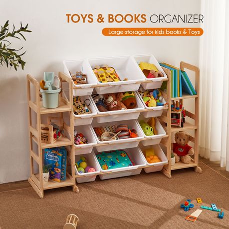 Children's Toy Rack - Pine Wood