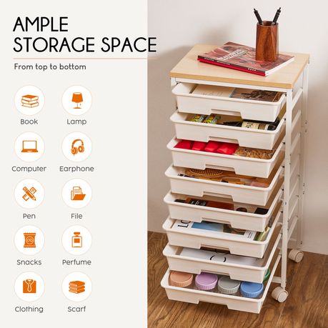 Chenshia 8-Drawer Rolling Utility Storage Organiser Cart