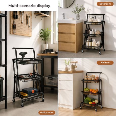 3-Tier Adjustable Storage Trolley