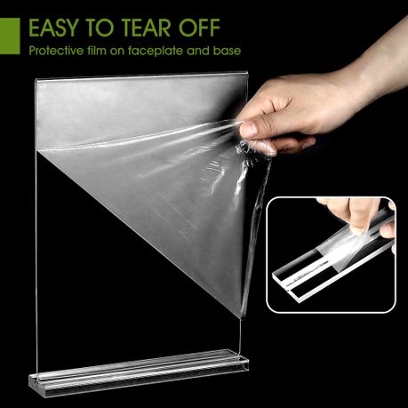 Acrylic Desktop Display Stand Menu Flyer Holder - 5-Pack
