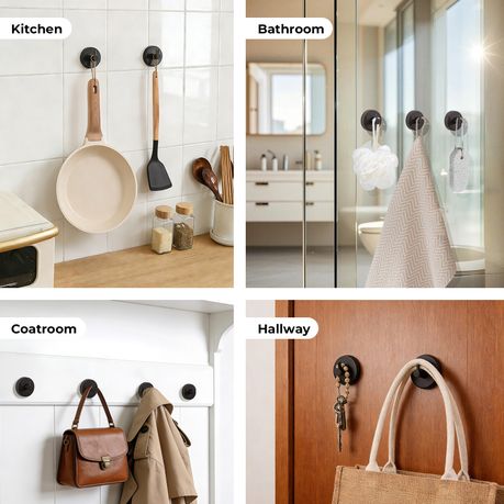 4-Pack Vacuum Suction Cup Towel Hooks