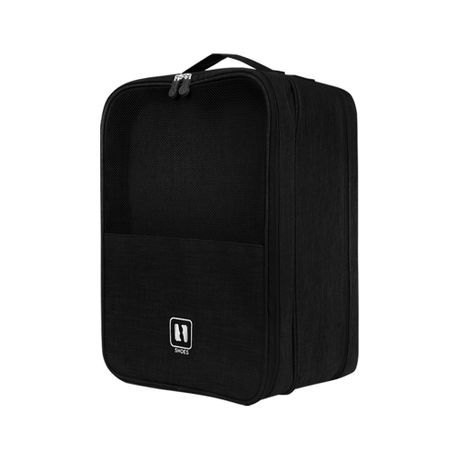 3-Layer Travel Shoe Organizer Bag - Black