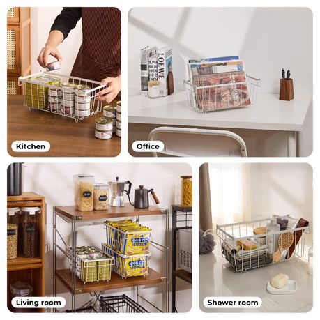 4-Piece Metal Freezer Storage Basket Set