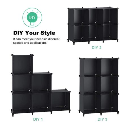 6 Cube Closet Storage Organizer,DIY Stackable Plastic Shelving Home