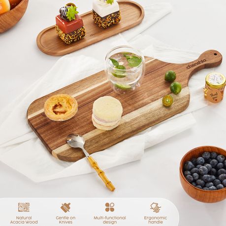 Chenshia Acacia Wood Chopping Steak Charcuterie Board Cheese & Serving Tray