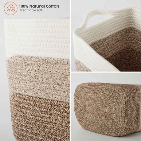 Cotton Rope Woven Storage Baskets - 4 Pack