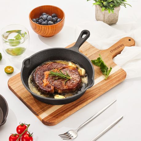 Cast Iron Skillet Pan Set 3-Piece Pre Seasoned Frying Grill Cookware