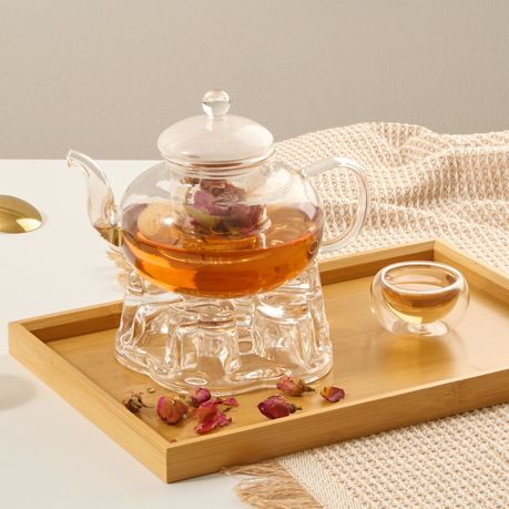 600ml Exotic Transparent Glass Teapot with Glass Infuser