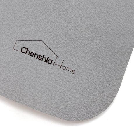 Leather Desk Pad Large Portable Desk Mat - Light Grey