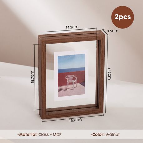 2pc Wooden Floating Picture Frames