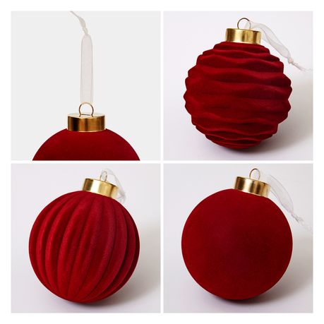Chenshia 12Pc Velvet Pendant Decor Ball Shatterproof Ball Ornament Set