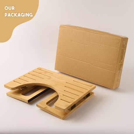 Bamboo Toilet Stool 41cm Non-Slip Foldable Squat Step & Potty Aid