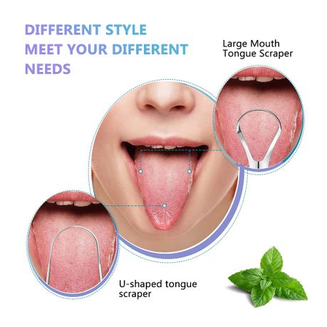 Stainless Steel Tongue Scraper Superior Oral Hygiene Set