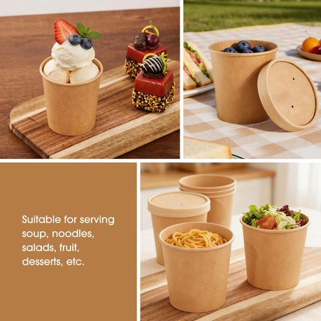 480ml Kraft Paper Soup Bowl - 50pcs