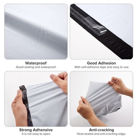 Waterproof PE Postage Courier Bags - 100-Pack