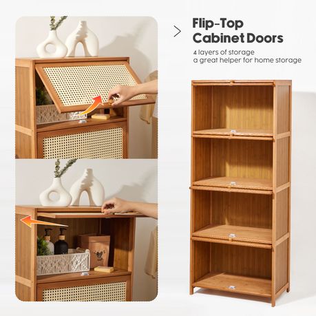 4-Tier Bamboo Storage Cabinet