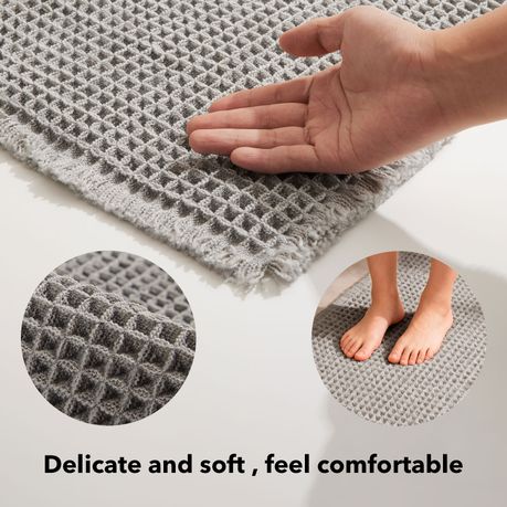 Super Absorbent Waffle Bath Mat - Grey