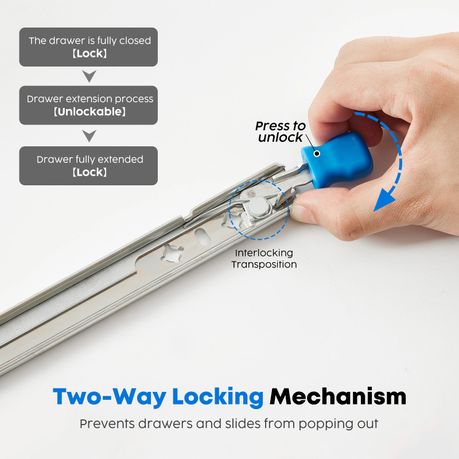 Heavy Duty Locking Bakkie Drawer Slides- Tool Storage 2Pc