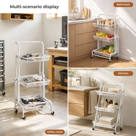 3-Tier Adjustable Storage Trolley