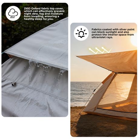 Chenshia 4 Person Camping Tent 210D Oxford Fabric Anti-Mosquito Pop-Up Tent