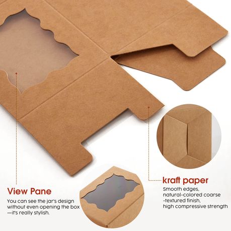 Chenshia 25Pc Kraft Gift Box Set Window & Note Wedding Favour Packaging Box