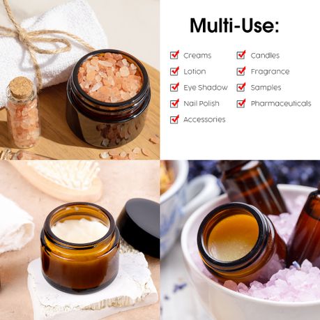 Glass Jars Reusable Cosmetic Cream Pot Set