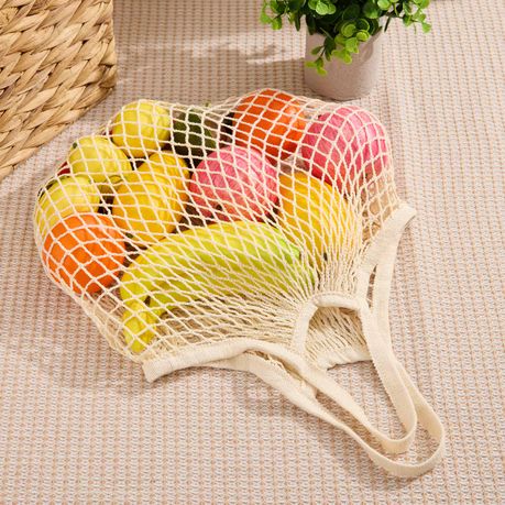 Reusable Organic Cotton Mesh Shopping Bags - 2 Pack