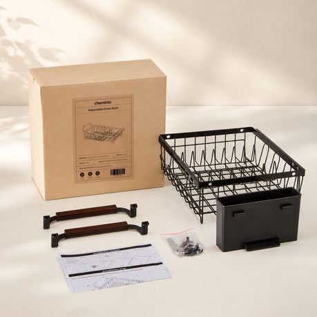 Expandable Over-Sink Dish Drying Rack with Cutlery Holder | 40–55 cm