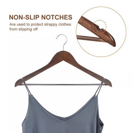 Dark Brown Anchor Wooden Hanger Set - 20Pc