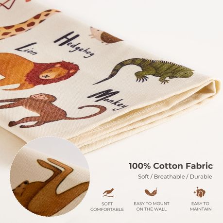 Cotton Kids Wall Poster | Alphabet Safari Animals