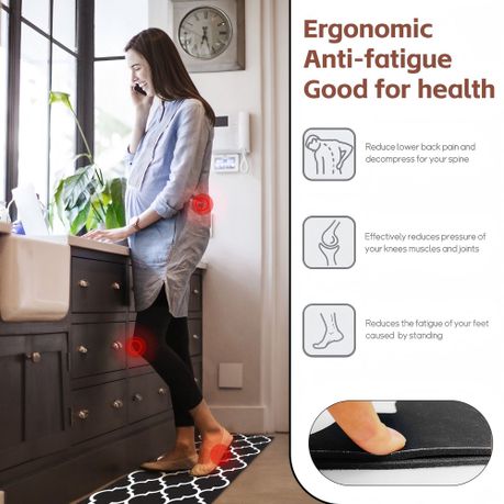 Black Non-Slip Absorbent Floor Mat Set - 50x80cm & 50x160cm Runner