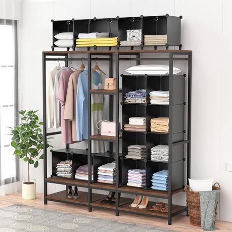 6 Cube Closet Storage Organizer,DIY Stackable Plastic Shelving Home