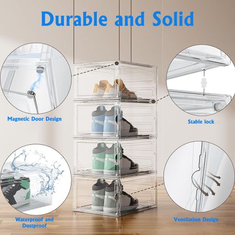 Stackable Shoe Storage Boxes - 6 Pack