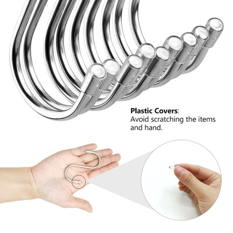 S-Shaped Hooks 30 Pack Stainless Steel Hanging Pegs