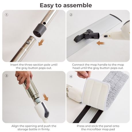 360° Swivel Spray Mop with 2 Microfibre Pads