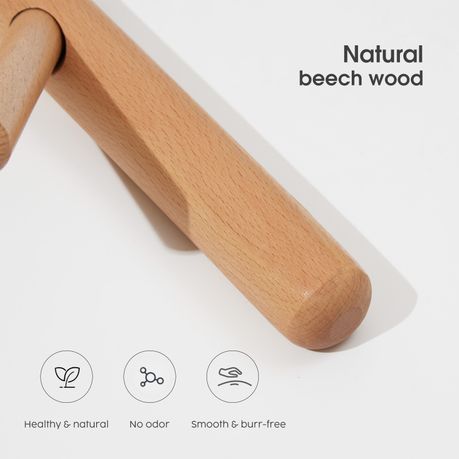 Wall Mounted Coat Rack Solid Wood 4 Hook Entryway Clothes Hanger
